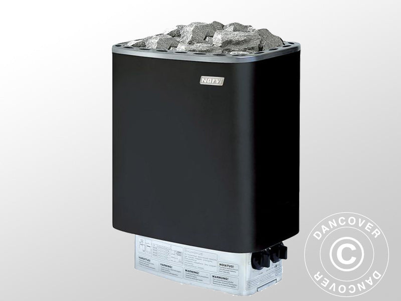 Badstuovn inkl. steiner, 6kW, Svart