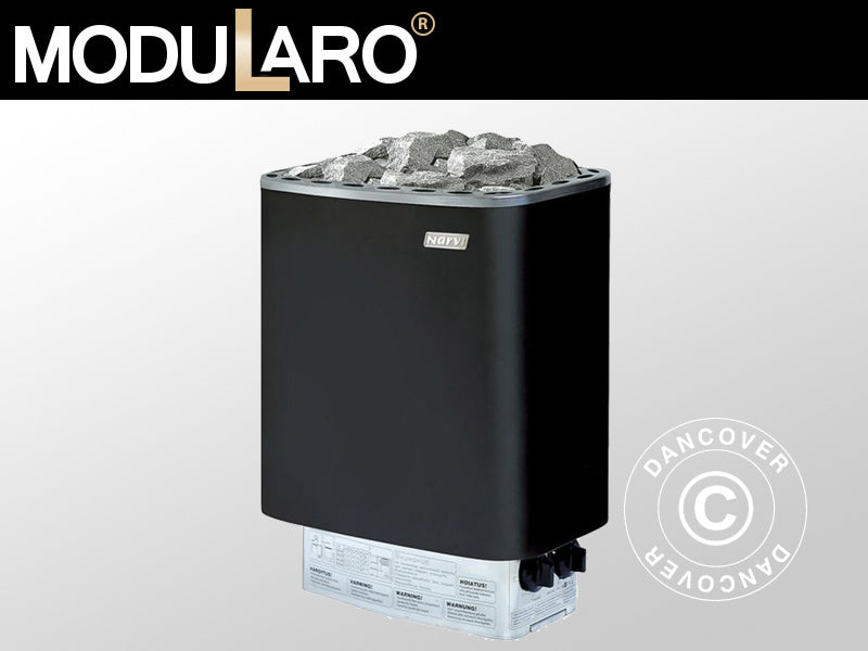 Badstuovn inkl. steiner, 6kW, Svart