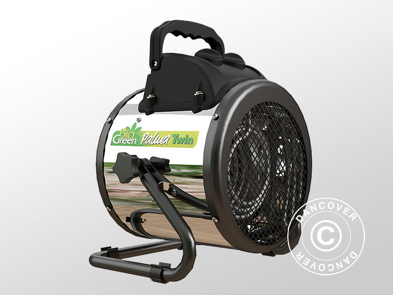 Varmeapparat til drivhus, Palma Twin, manuell, 1000/2000 W, Svart/Sølvfarget