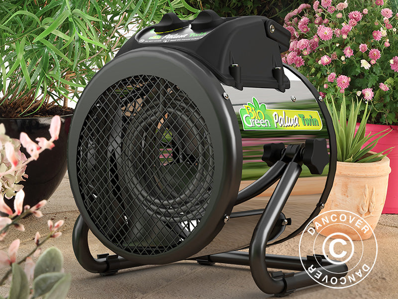 Varmeapparat til drivhus, Palma Twin, manuell, 1000/2000 W, Svart/Sølvfarget