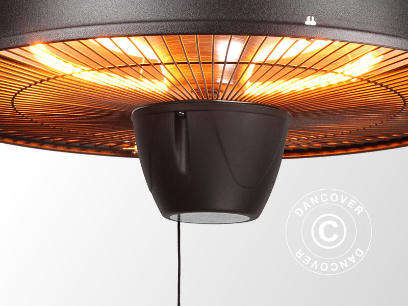 Hengende terrassevarmer med halogen IRABU, 1500W, Svart