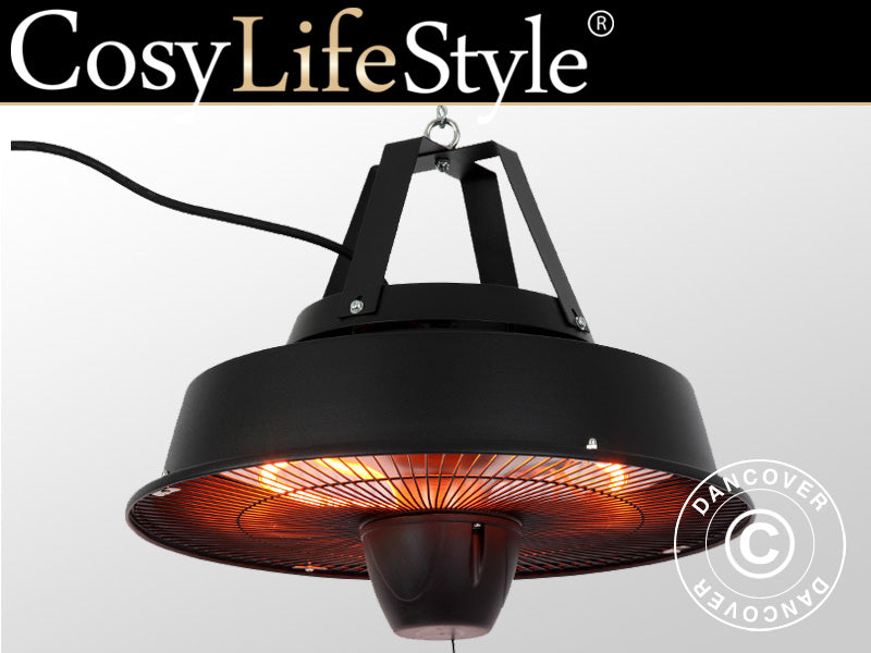 Hengende karbon terrassevarmer Irabu, 1500W, Svart