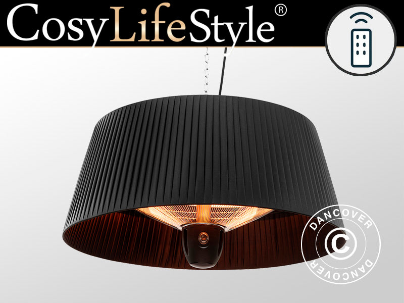 Hengende terrassevarmer med halogen IKEMA, 1500W, Svart