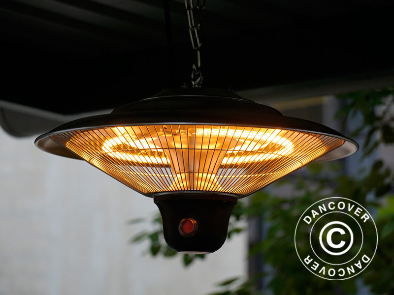 Hengende terrassevarmer PALAU m/FK, 500/1000/1500W, aluminium