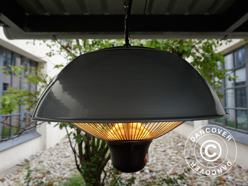 Hengende terrassevarmer NAURU w/FK, 500/1000/1500W, Sølvfarget