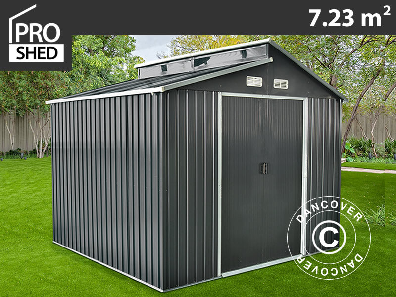 Redskapsbod m/skylight 2,78x2,6x2,34m ProShed®, Antrasitt