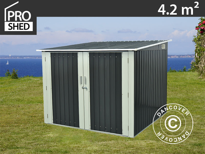 Sykkelskur 2,06x2,04x1,63m, 4,2m², Antrasitt/Hvitt