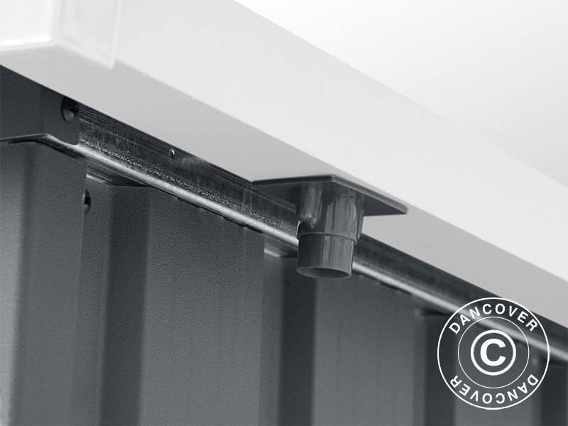 Redskapsbod m/takvindu, 2,38x1,93x2,03m, 4,59m², Antrasitt/Hvit