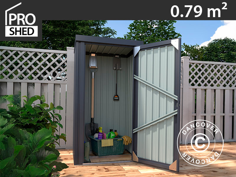 Redskapsbod, stålskap 0,98x0,81x1,8m, 0,79m², ProShed®, Antrasitt