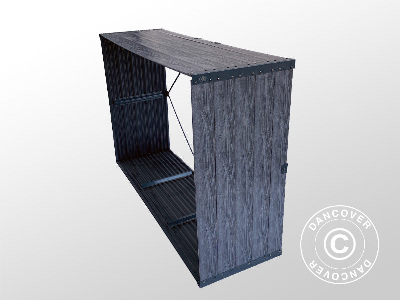 Vedskjul, høybed, GPPS, 1,5x0,5x1m, 0,75m², Grå BARE
2 STK. IGJEN