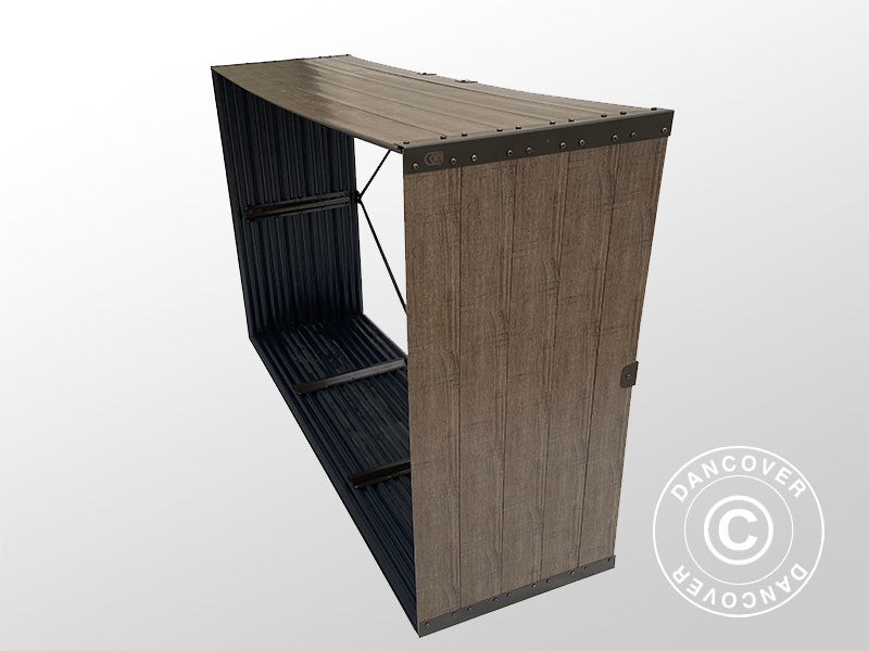 Vedskjul, høybed, GPPS, 1,5x0,5x1m, 0,75m², Brun BARE 3 STK. IGJEN