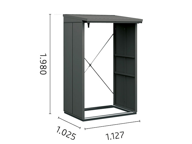 Vedskjul Hörmann Elegant Typ1, 1,23x1,03x1,98m, Antrasitt