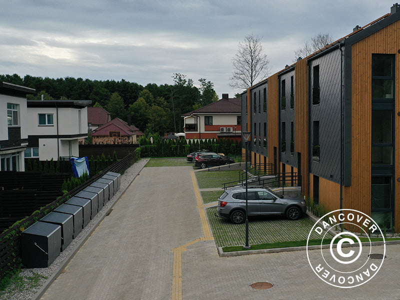 Sykkelskur, Bicycle Storage Box, Trimetals ,1,96x0,89x1,33m, 1,74m², Antrasitt