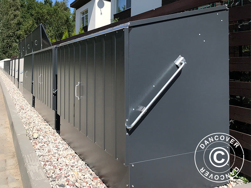 Sykkelskur, Bicycle Storage Box, Trimetals ,1,96x0,89x1,33m, 1,74m², Antrasitt