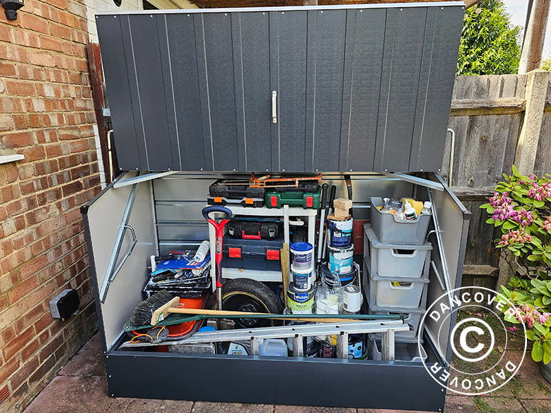 Sykkelskur, Bicycle Storage Box, Trimetals ,1,96x0,89x1,33m, 1,74m², Antrasitt