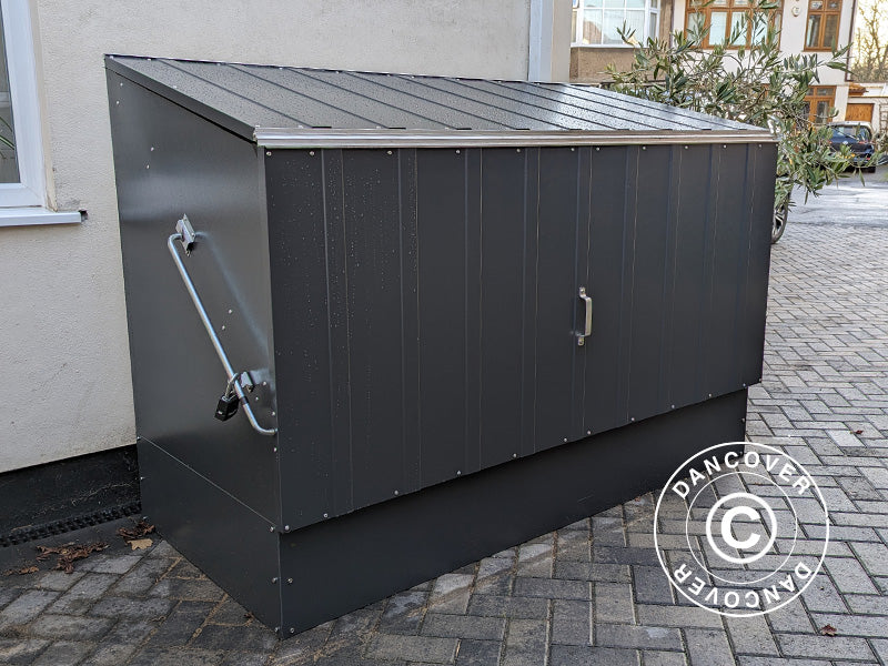Sykkelskur, Bicycle Storage Box, Trimetals ,1,96x0,89x1,33m, 1,74m², Antrasitt