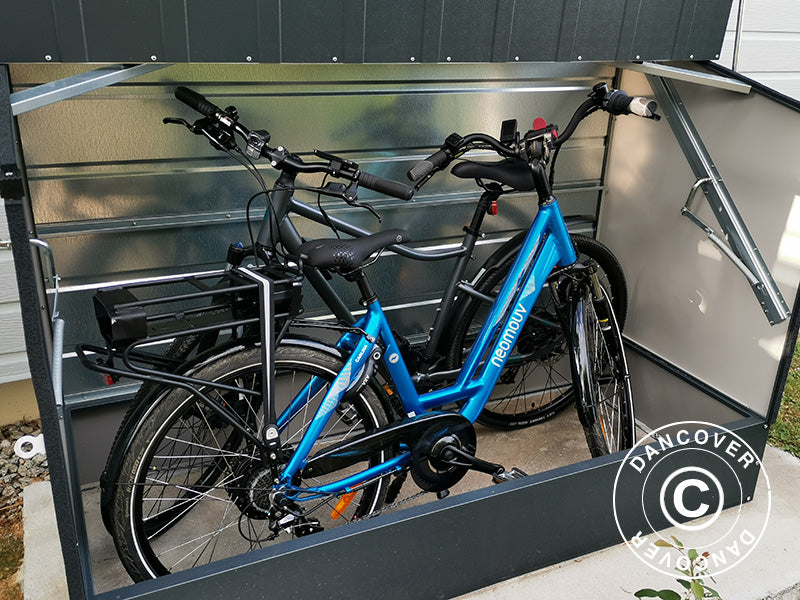 Sykkelskur, Bicycle Storage Box, Trimetals ,1,96x0,89x1,33m, 1,74m², Antrasitt