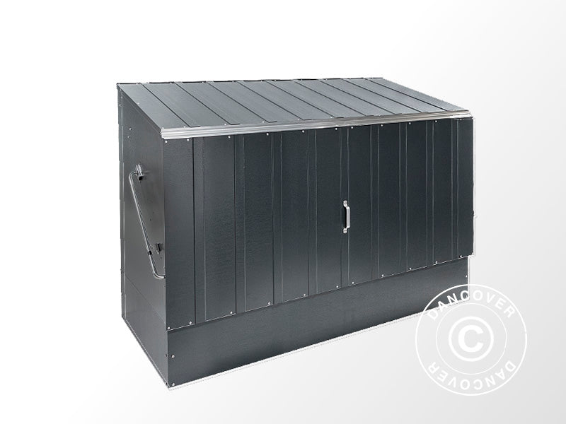 Sykkelskur, Bicycle Storage Box, Trimetals ,1,96x0,89x1,33m, 1,74m², Antrasitt