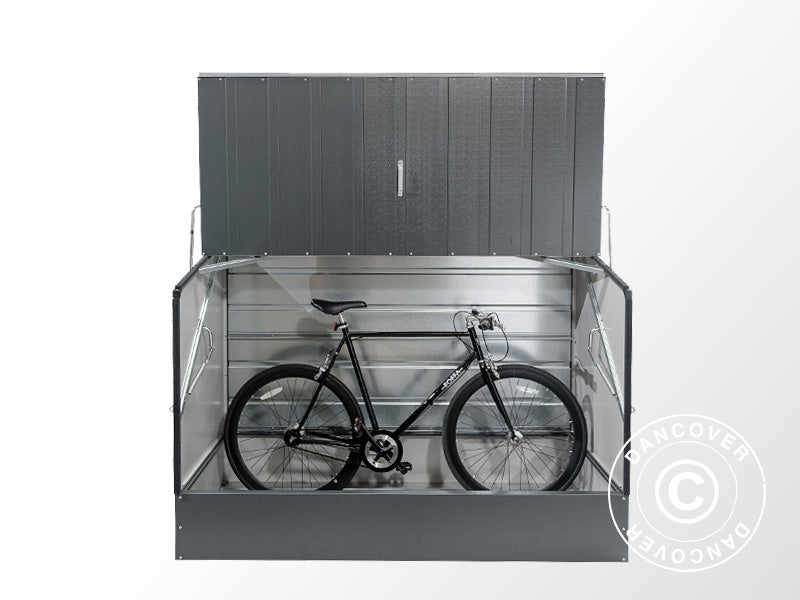 Sykkelskur, Bicycle Storage Box, Trimetals ,1,96x0,89x1,33m, 1,74m², Antrasitt