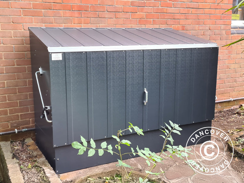 Sykkelskur, Bicycle Storage Box, Trimetals ,1,96x0,89x1,33m, 1,74m², Antrasitt