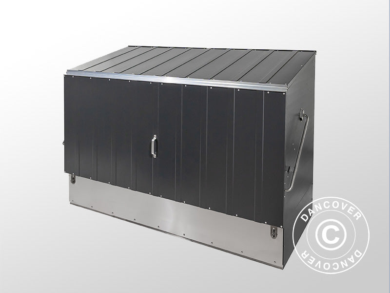 Sykkelskur med rampe, Protect-a-Cycle, Trimetals, 1,96x0,89x1,33m, 1,74m², Antrasitt