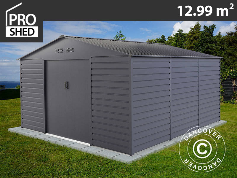 Redskapsbod 3,4x3,82x2,05m, 12,99m², ProShed®, Antrasitt