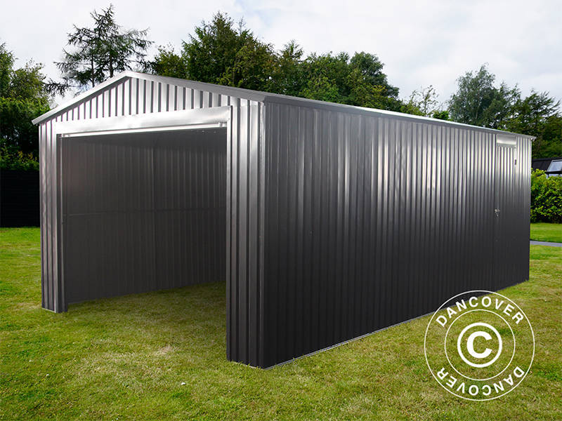 Metall garasje 3,38x5,76x2,43m, 19,47m², ProShed®, Antrasitt