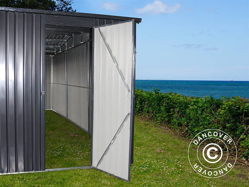 Metallgarasje dobbel 6,37x5,13x2,41m, 31,74m², ProShed®, Antrasitt