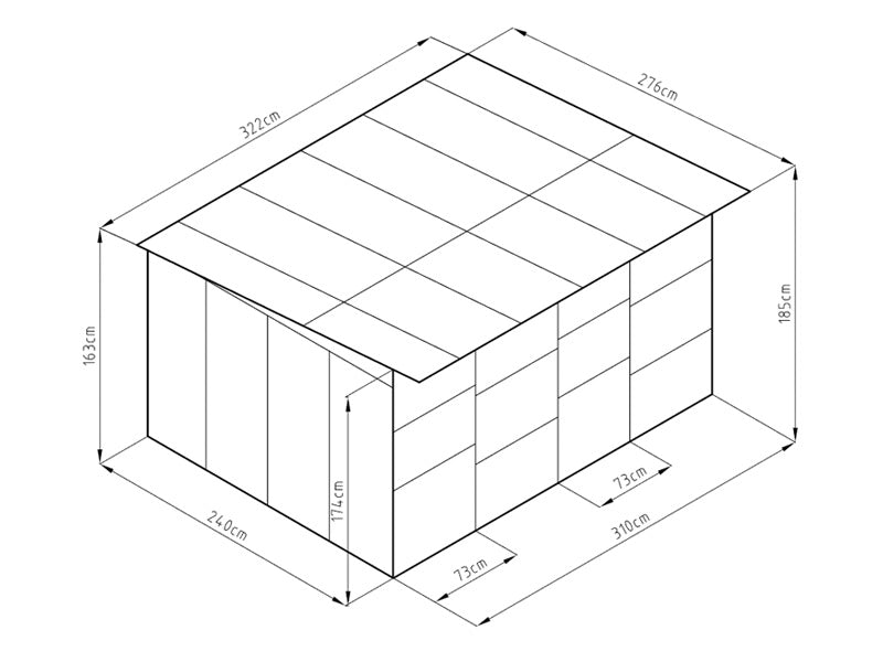 Hundegård 3,22x2,76x1,85m ProShed®, Antrasitt