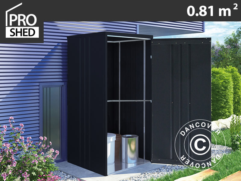 Redskapsbod/Utstyrsskap i metall 0,95x0,85x1,8m, ProShed®, Antrasitt