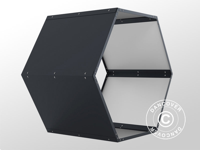 Vedskjul, høybed, sekskantet, 93x60x80cm, ProShed®, Antrasitt