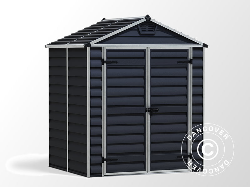 Polykarbonat redskapsbod SkyLight, Palram/Canopia, 1,85x1,54x2,17m, Midnatt grå