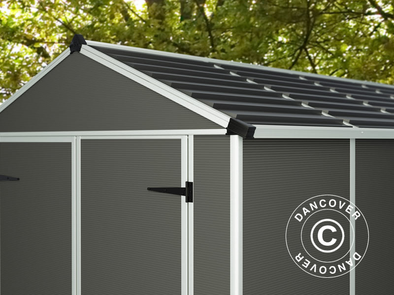 Redskapsbod polykarbonat Rubicon, Palram/Canopia, 1,85x1,54x2,17m, 2,8m², Antrasitt