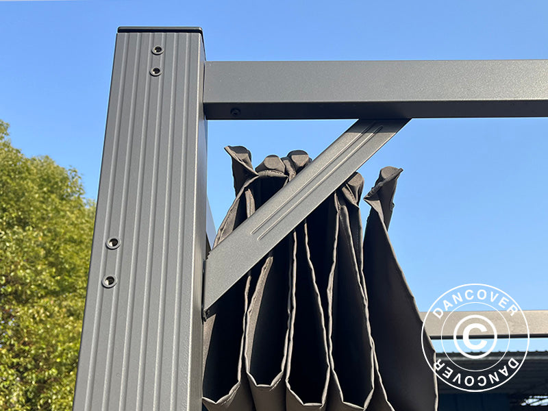 Pergola paviljong Santa Cruz, 3x6m, Mørk grå