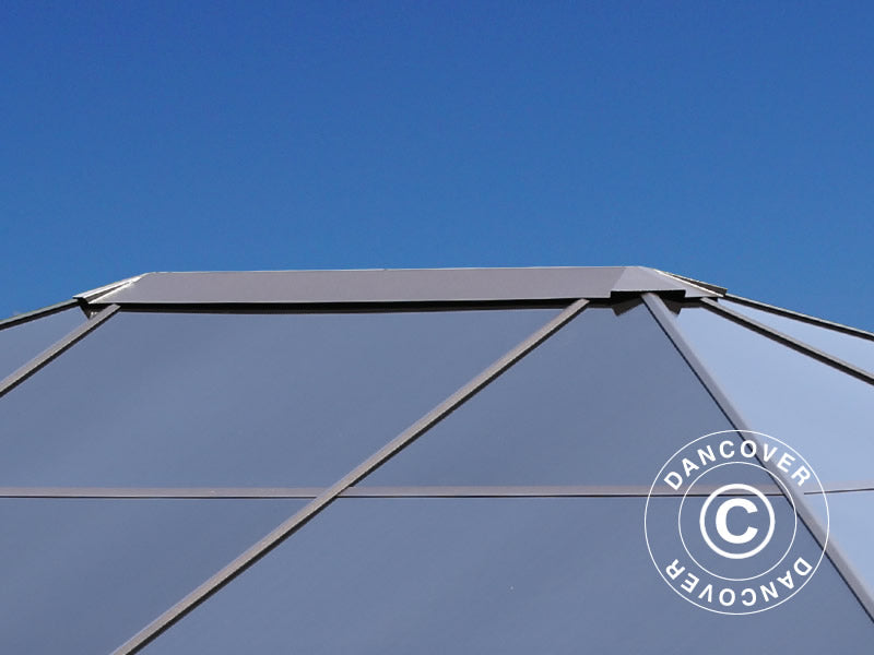 Paviljong Santa Barbara m/gardiner og myggnetting, 3x4m, Brun