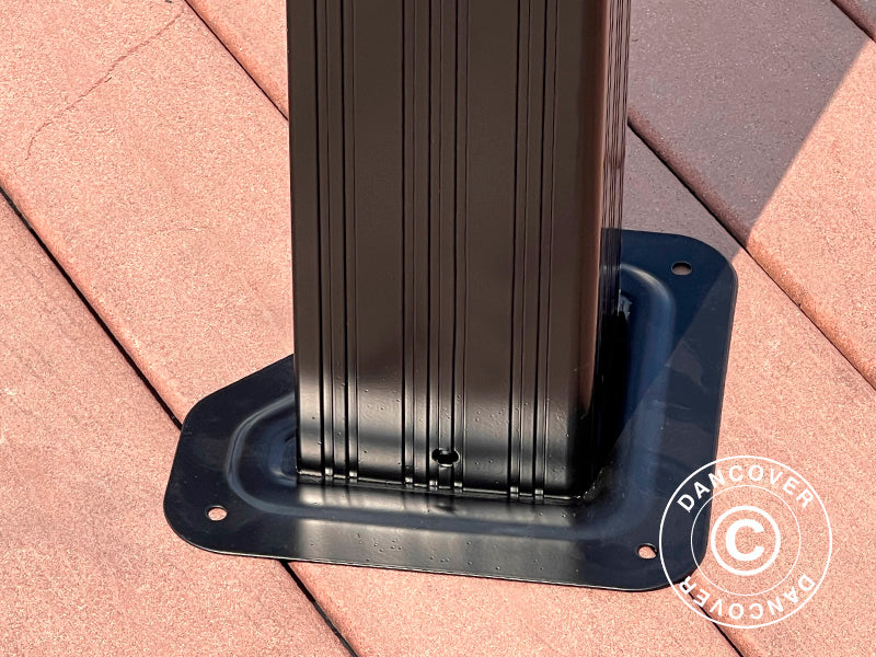 Paviljong San Bruno m/gardiner og myggnetting, 3x3m, Svart