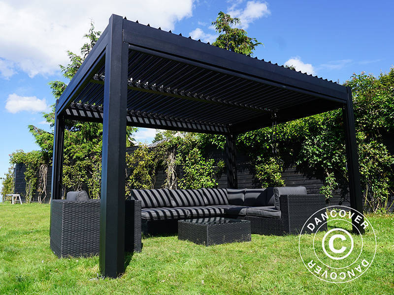 Bioklimatisk pergola paviljong San Pablo Alu+, 3x4m, svart