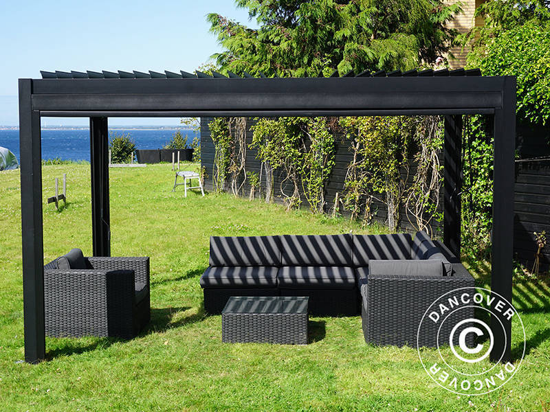 Bioklimatisk pergola paviljong San Pablo Alu+, 3x4m, svart