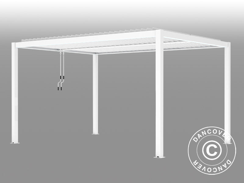 Bioklimatisk pergola paviljong San Pablo Alu+, 3x4m, Hvit