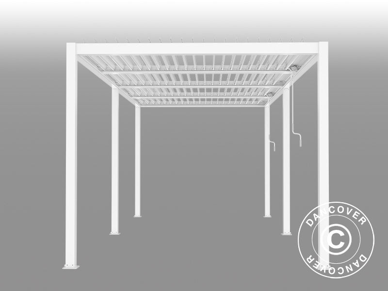 Bioklimatisk pergola paviljong San Pablo Alu+, 4x5,8m, Hvit