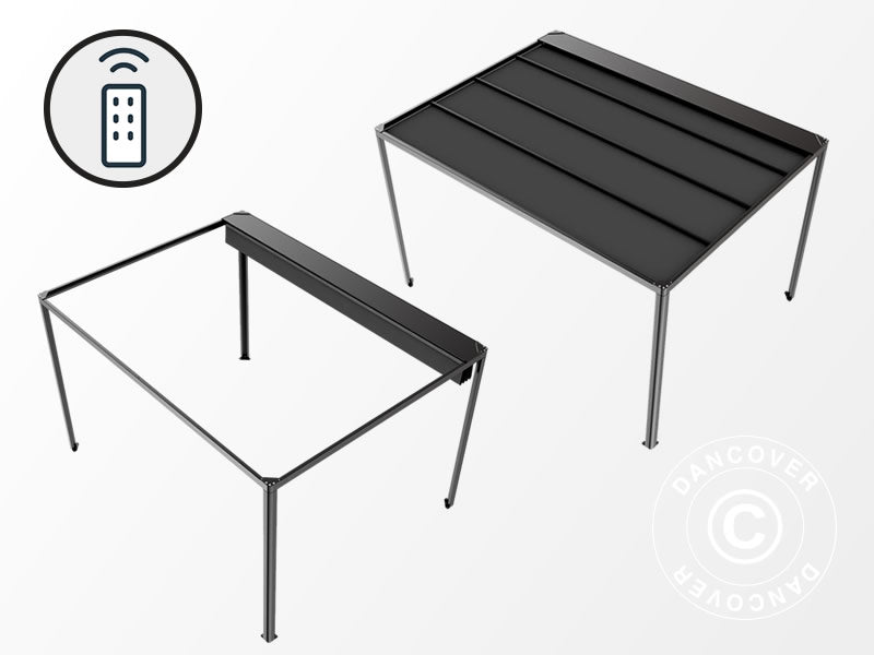 Pergola paviljong San Fernando, 3x3m, Svart/Mørkegrå