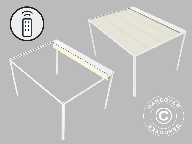 Pergola paviljong San Fernando, 4x4m, Hvit/Beige