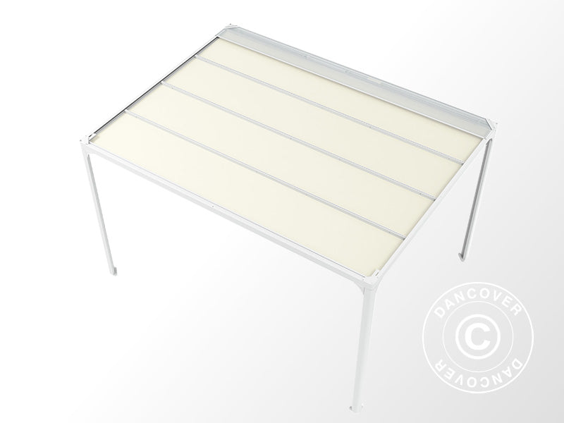 Pergola paviljong San Fernando, 4x3m, Hvit/Beige