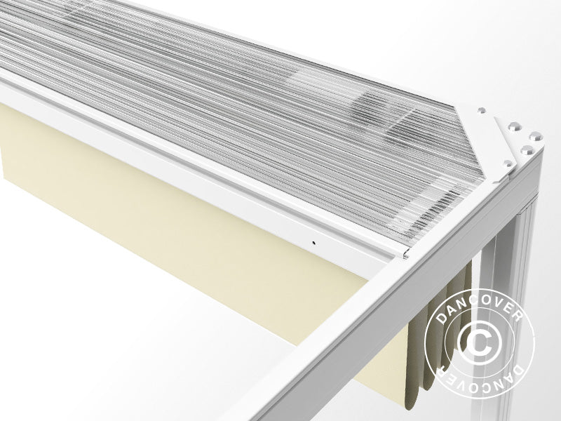 Pergola paviljong San Fernando, 4x4m, Hvit/Beige