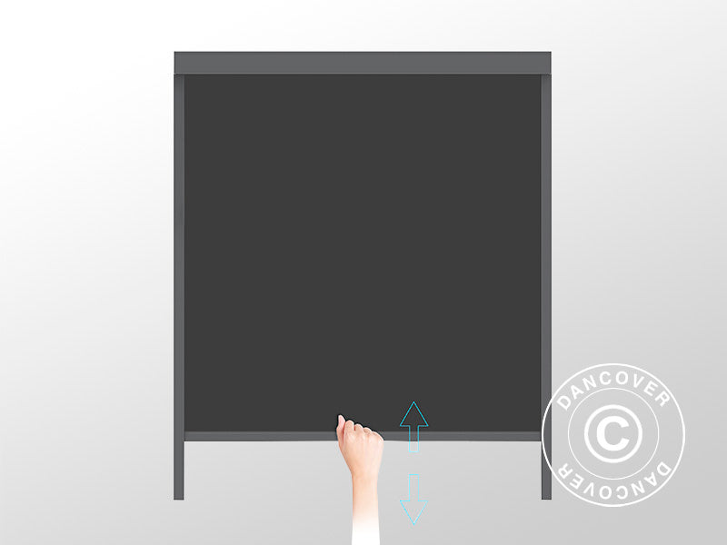 Bioklimatisk pergola-paviljong San Pablo Alu+, 4x4m, med 4 sidevegger, Svart