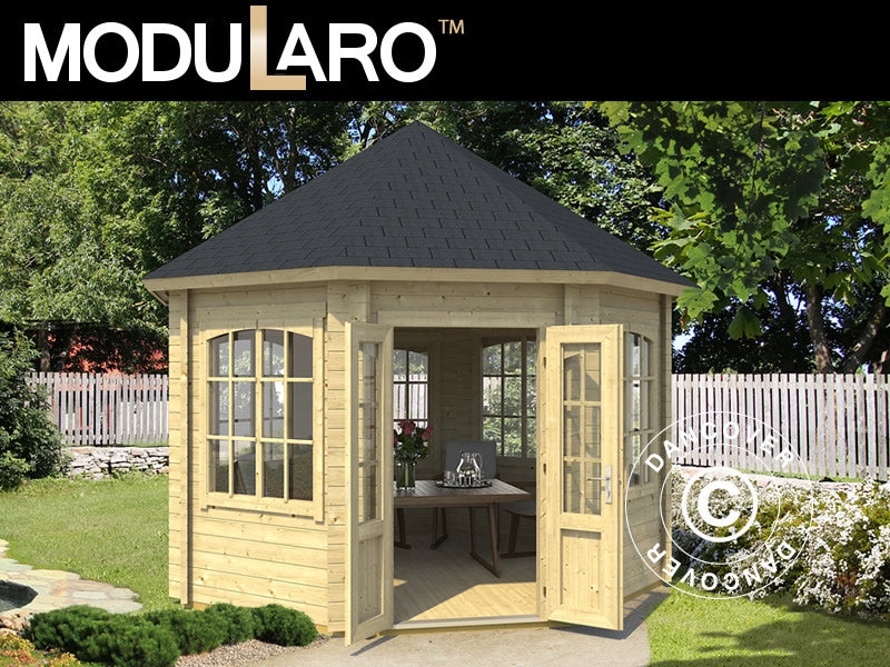 Paviljong i tre Lorraine, åttekantet 3,47x3,47x3,45m, 44mm, Naturlig