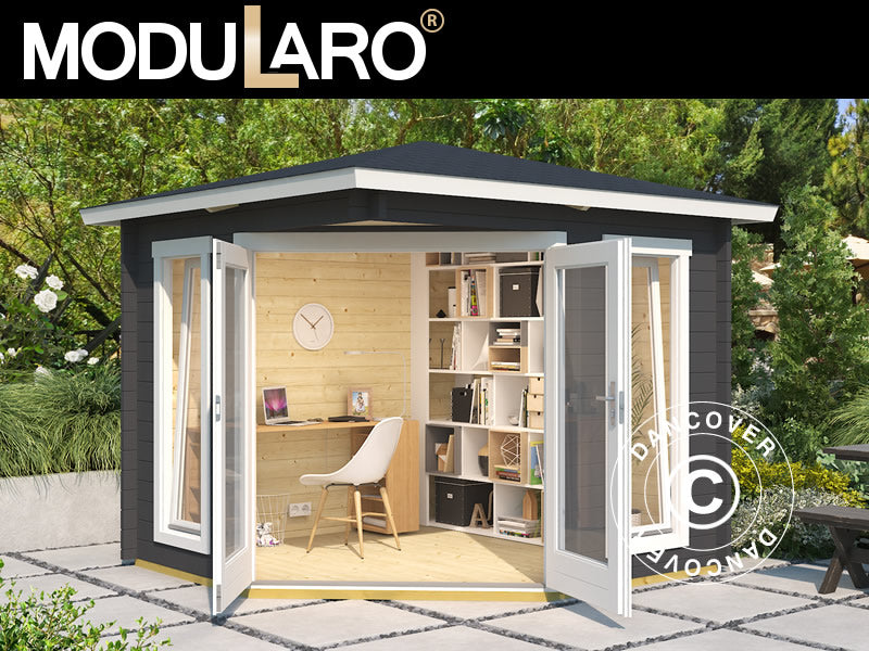 Paviljong i tre Brittany, 2,4x2,4x2,41m, 40mm, Mørkegrå