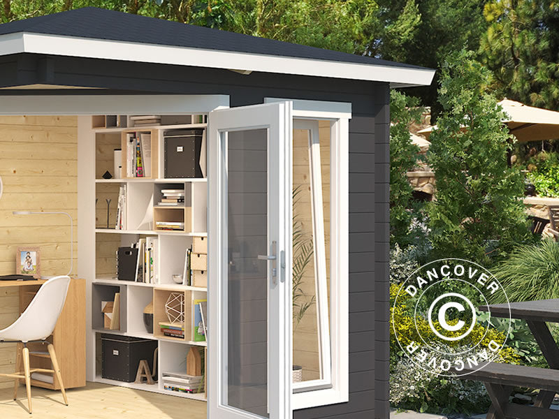 Paviljong i tre Brittany, 2,4x2,4x2,41m, 40mm, Mørkegrå