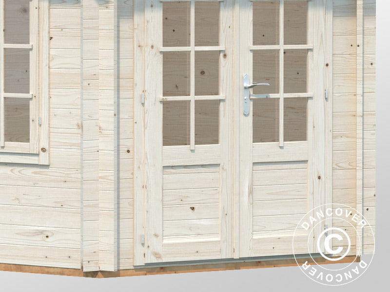 Paviljong i tre m/gulv, 3,03x3,03x3,36m, 7,6m², Naturlig