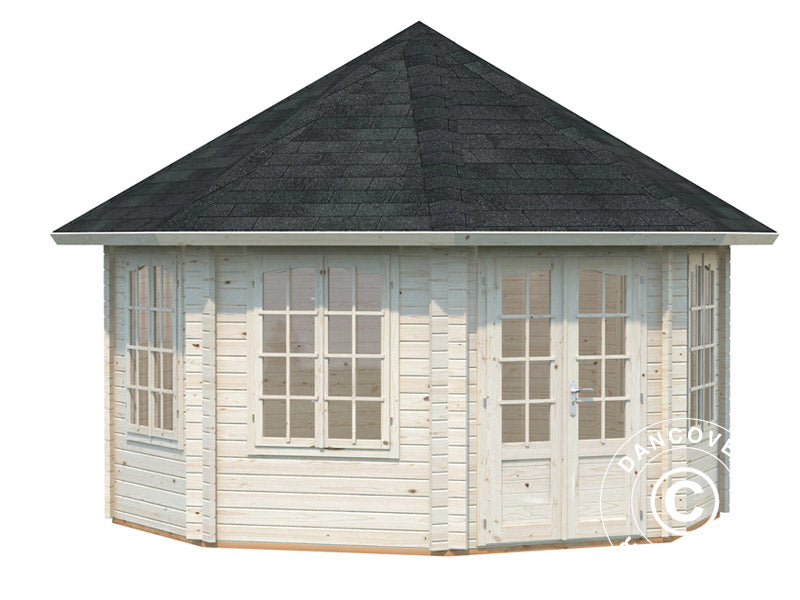 Paviljong i tre m/gulv, 4,21x4,21x3,71m, 14,1m², Naturlig